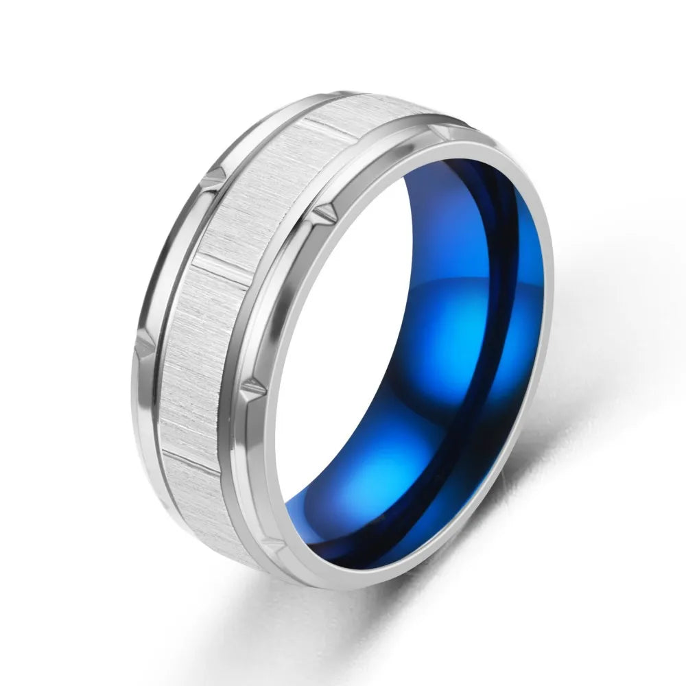 6 Farben klassischer 8 mm Wolfram-Herrenring mit Oberfläche aus gebürstetem Edelstahl für Frauen, Ehering, Paare, Schmuckzubehör