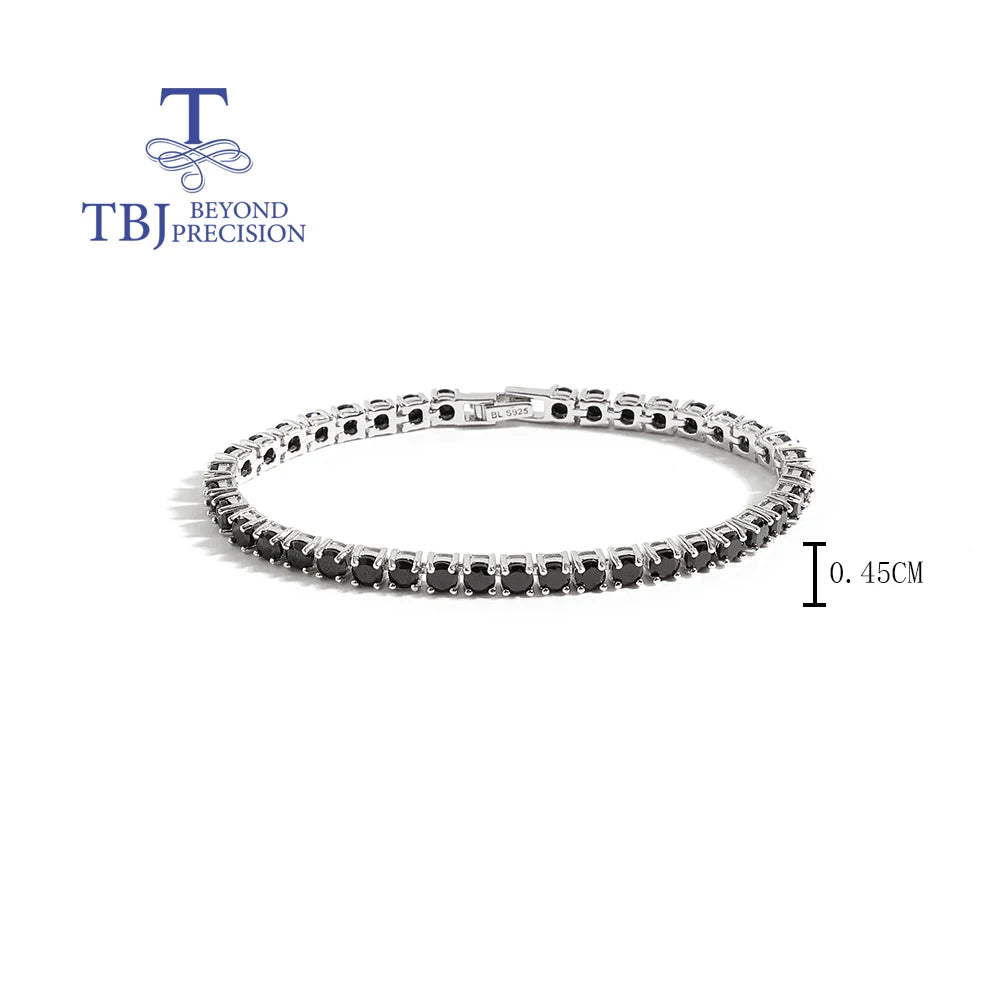 Mysteriöse edle natürliche schwarze Spinell Armband 925 Silber und kostbare Edelsteine Schmuck für Frauen Jubiläum & Weihnachts geschenke