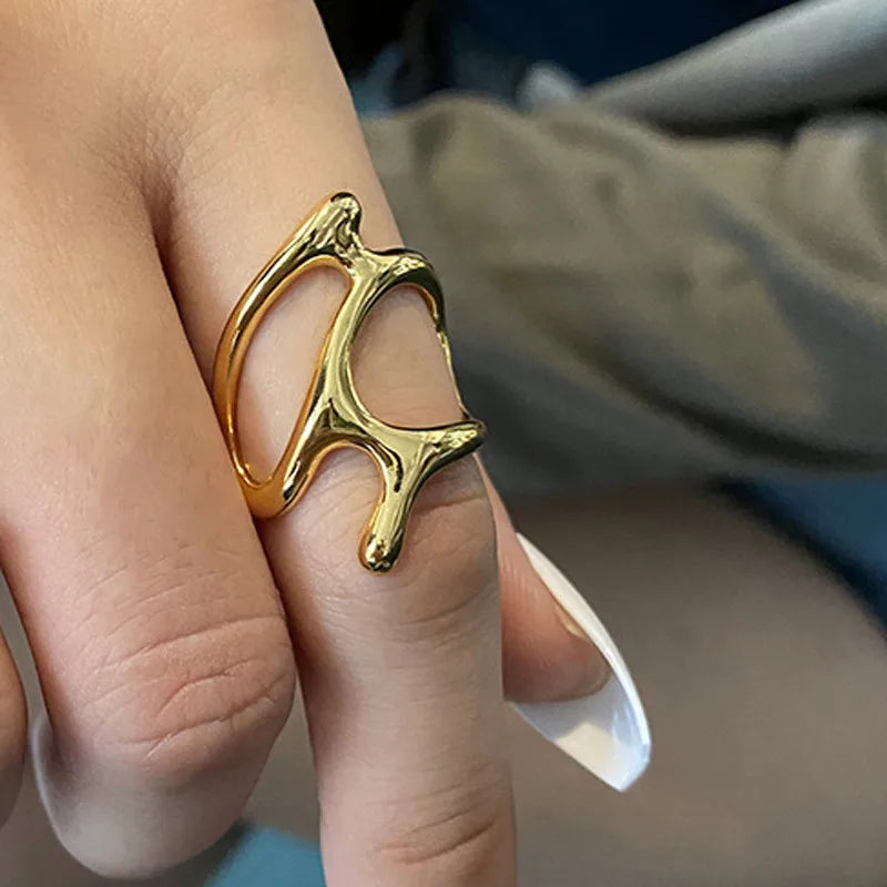 KOTiK Neue Design Seestern Perle Ring Form Gold Farbe Einstellbare Ringe Für Frauen Koreanische Mode Schmuck Party Luxus Zubehör