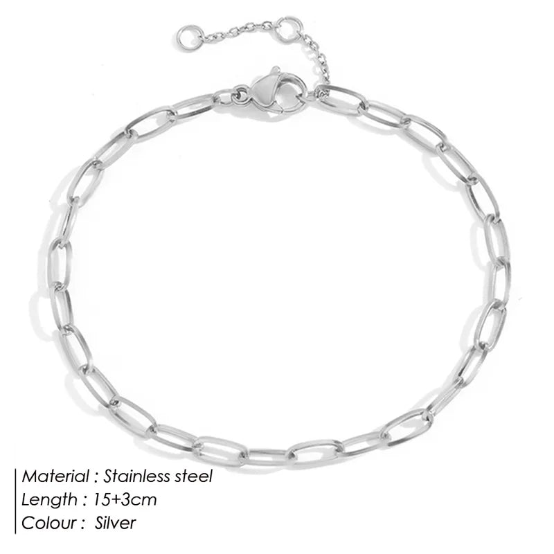 Emanco Edelstahl verstellbare quadratische Draht kette Armband Damen minimalist ischen Mode accessoires Großhandel