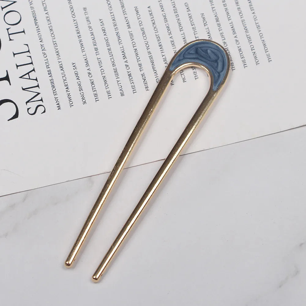 Vintage Metall U-förmige Haarnadel Haarstab Gabel Französisch Hochsteckfrisur Chignon Bobby Pin für DIY Frauen Mädchen Brötchen Frisur Haarschmuck