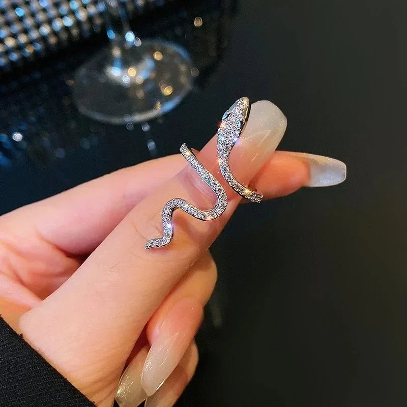 Y2k Unregelmäßige Offene Ringe Kristall Herz Bogen Schlange Finger Ringe für Frauen Mädchen Kpop Süße Trendy Ästhetischen Schmuck Geschenk Großhandel