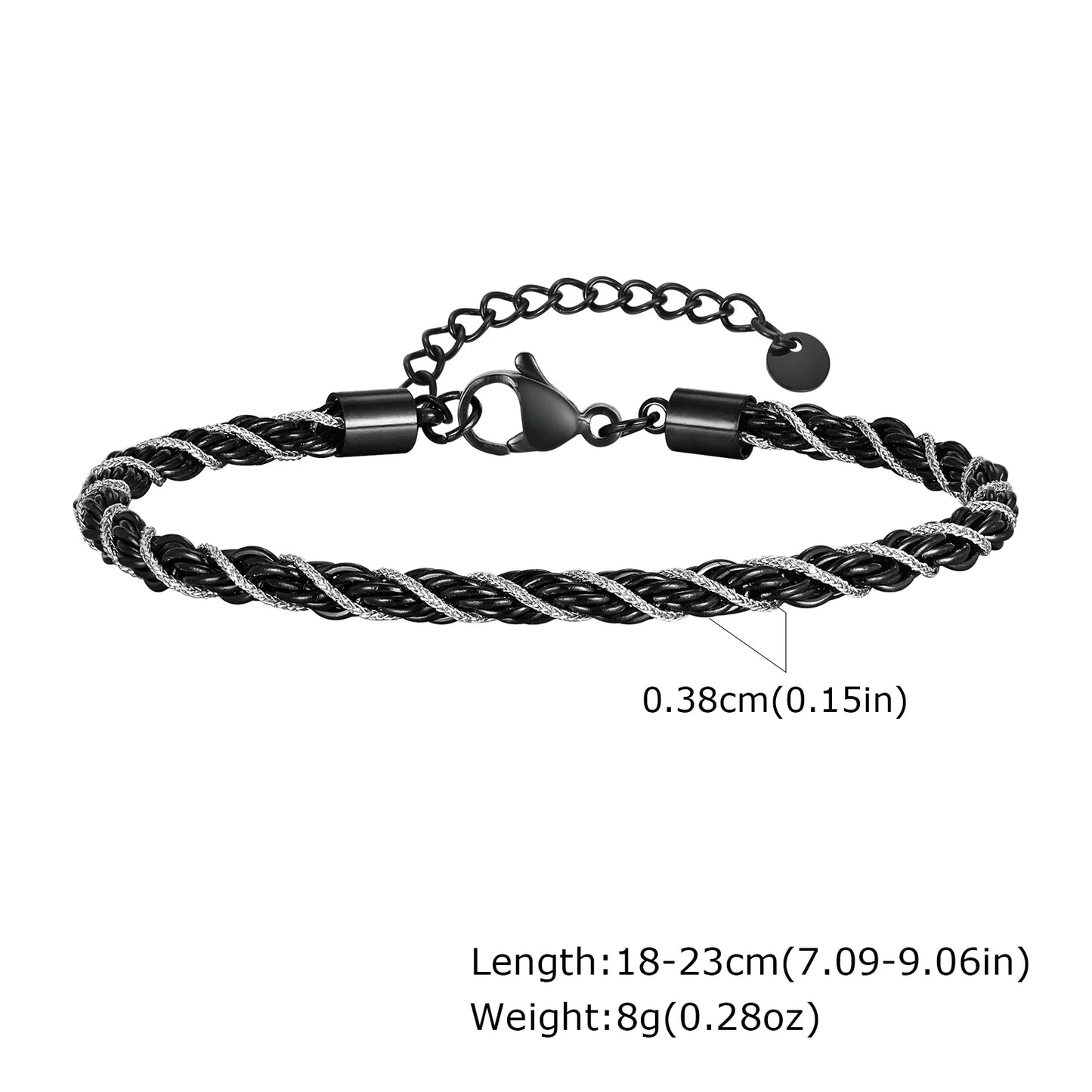 Zweifarbige gedrehte Kettenarmbänder für Männer und Jungen, 18–23 cm Edelstahl-Kettenglieder-Armband, 2025 neue stilvolle Schmuckgeschenke