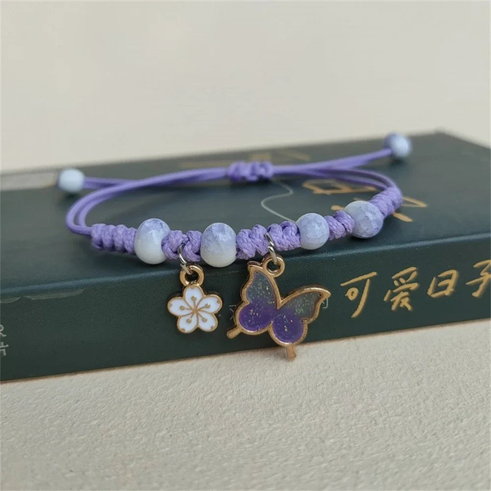 Süße Erdbeere Kirsche geflochtene Handschnur DIY verstellbare rote Seil Armbänder für Mädchen Mode Accessoires Geschenke Schmuck