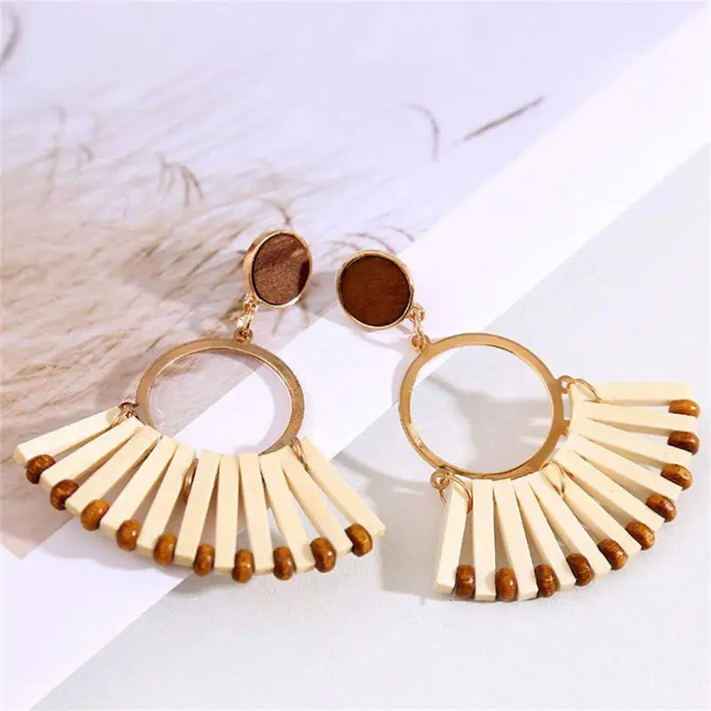 Bohemian Quaste Ohrringe Frauen Runde Große Vintage Ohrringe Ethnische Boho Quaste Lange Baumeln Ohrringe Schmuck Geschenke