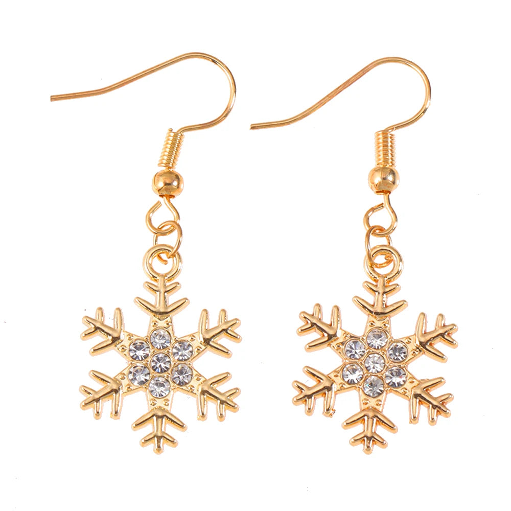 Frauen Mode Luxus Schmuck Set Zirkon Schneeflocke Kristall Anhänger Halskette Ohrringe Party Geschenke Weihnachts schmuck