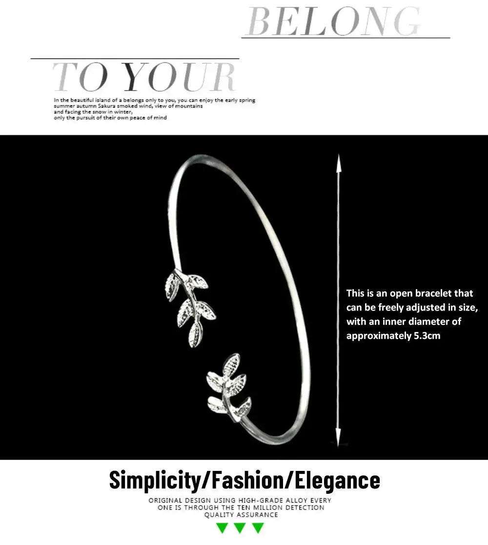 Mode Blatt Armbänder für Frauen elegante Punk Persönlichkeit offene Armreif Manschette koreanische exquisite einfache Armband Schmuck Geschenk