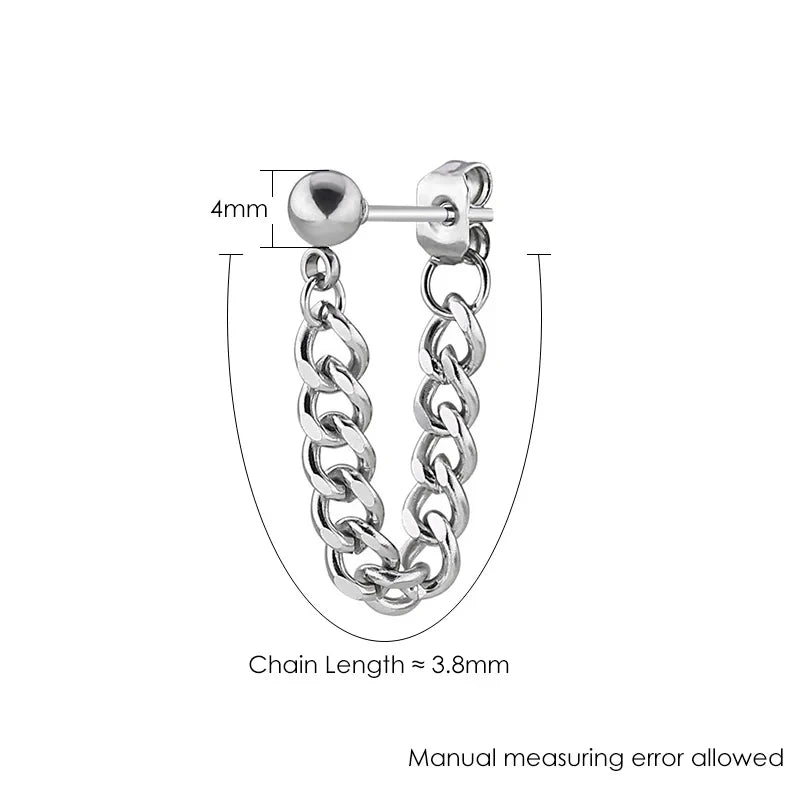 Neue 1 Paar Titan Stahl Kette Ohrringe Für Männer Frauen Hiphop Rock Punk Mode Schmuck Piercing Ohrring