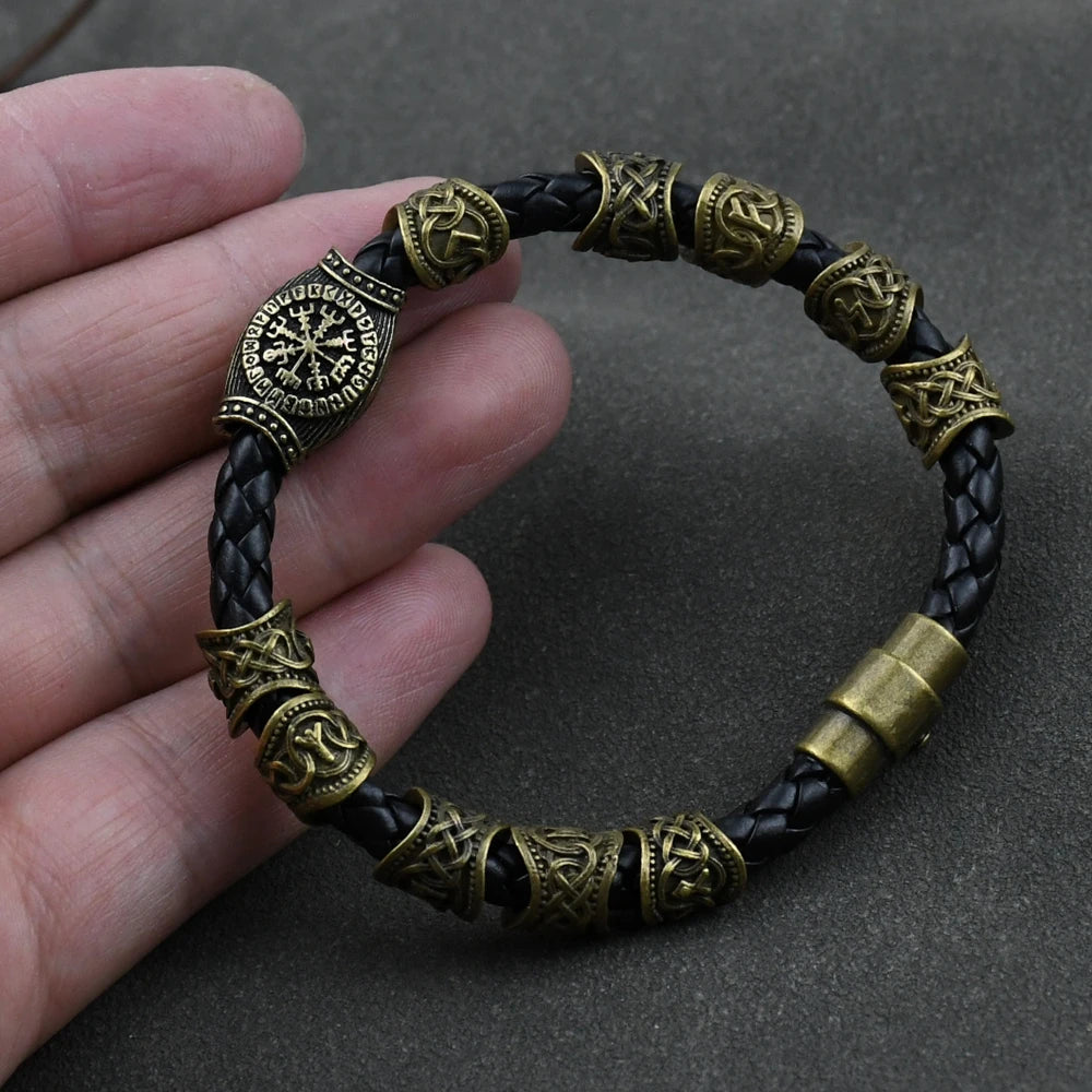 Nordisches Runen-Armband Vikingo 3 Stück/11 Stück/13 Stück/15 Stück Runen-Perlen Vegvisir Kompass Amulett Wikinger-Armband Slawisches Zubehör