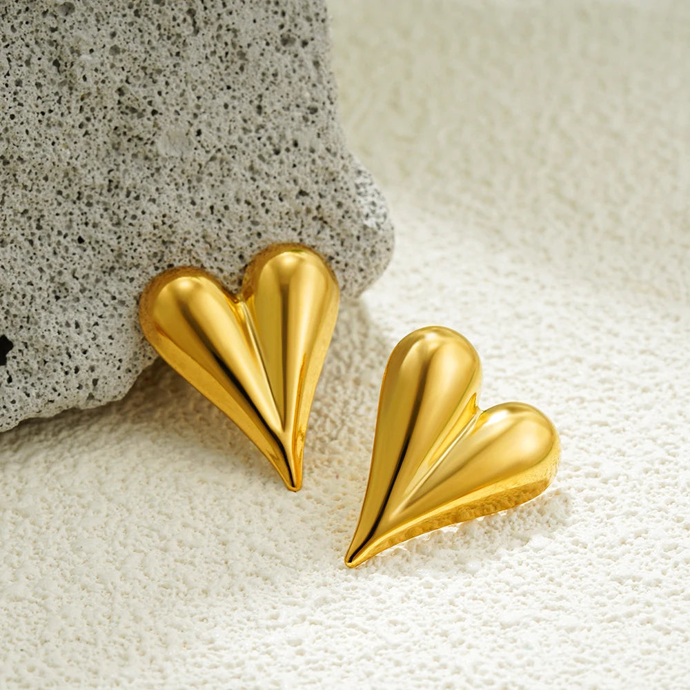18 Karat vergoldete, gestreifte Textur, klobige Ohrstecker für Damen, glänzender Edelstahlknoten, gedrehte geometrische Ohrringe, täglicher Schmuck