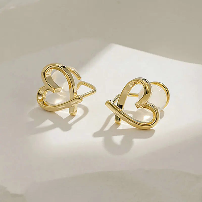 Mode Unregelmäßige Hohle Herz Clip Ohrringe Für Frauen Mädchen Nicht-Piercing Silikon Ohr Clips Minimalistischen Stud Ohrring Schmuck