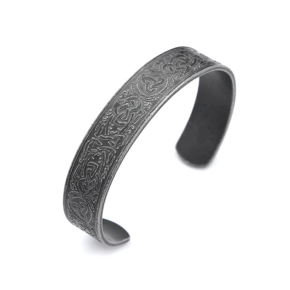 Vintage nordische Wikinger Valknut Armbänder Edelstahl keltischen Knoten Armreifen für Männer Mode Amulett Schmuck Geschenke Drops hipping