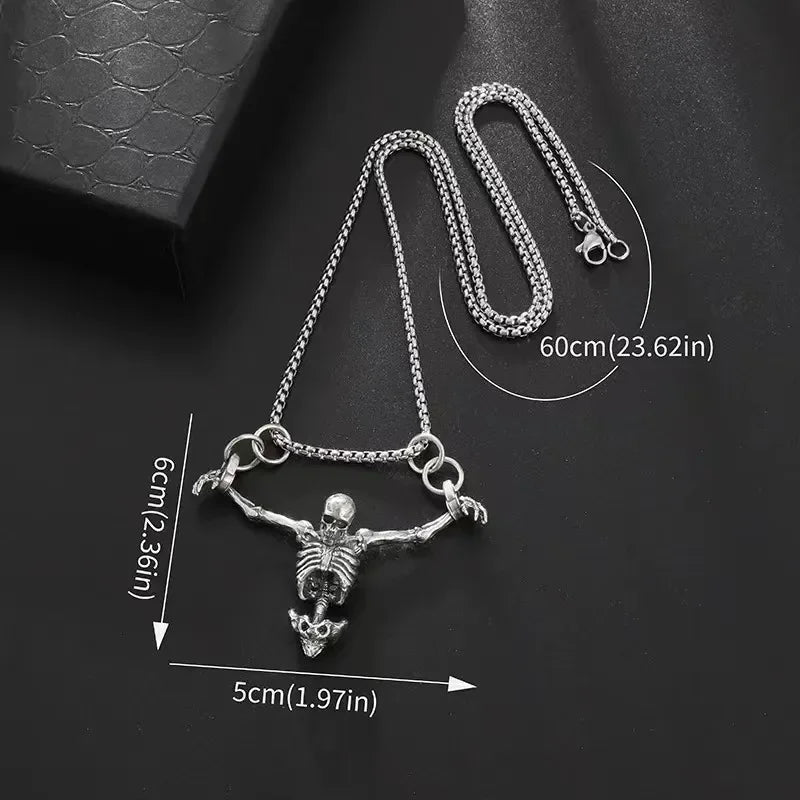 Punk Stil Bestraften Mann Schädel Anhänger Halskette Männer Vintage Kreative Hip Hop Personalisierte Halskette Partei Schmuck Zubehör