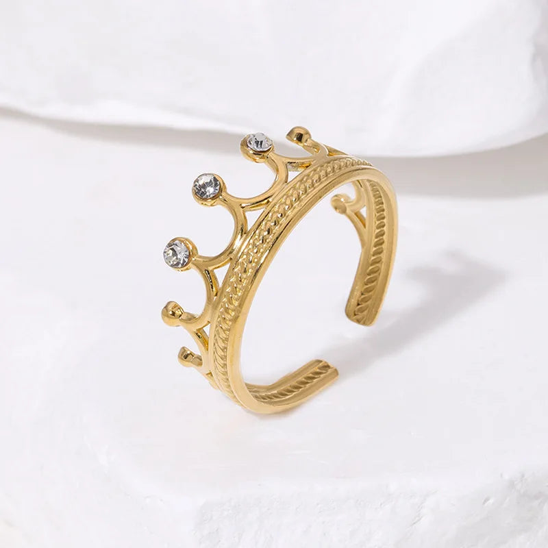 LATS Vintage Edelstahl Kugel Ringe für Frauen Gold Farbe Geometrische Ringe Punk Schmuck Hip Hop Party Schmuck Geschenke Anillos