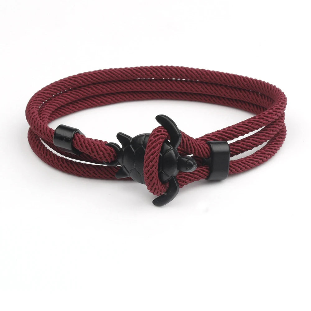 Männlich Einfache Mode Meeresschildkröte Seil Armband Hohe Qualität Milan Linie Reine Hand Stricken Armbänder Für Männer Armband Schmuck Geschenk