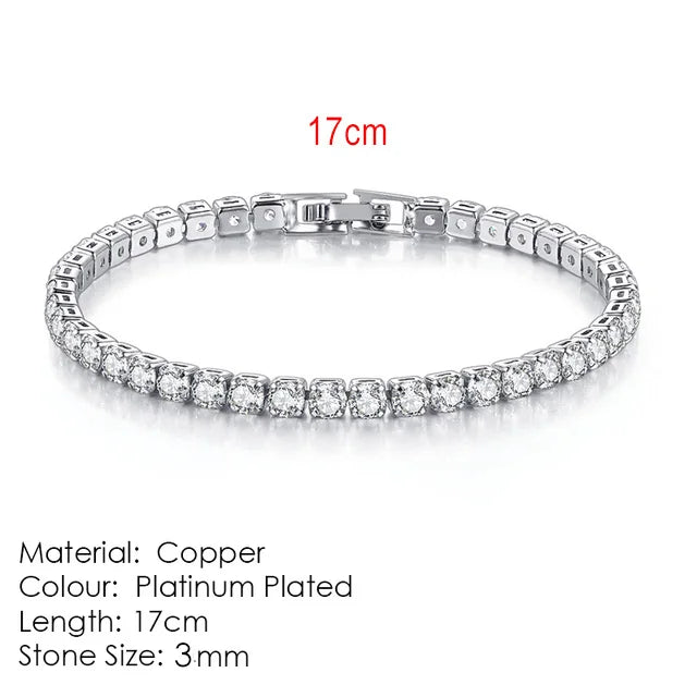 Silber Farbe 2,5/3/4/5mm Zirkon Tennis Armband Für Frauen Männer Dazzling Kristall Hand kette Hochzeit Geschenk Punk Mode Schmuck