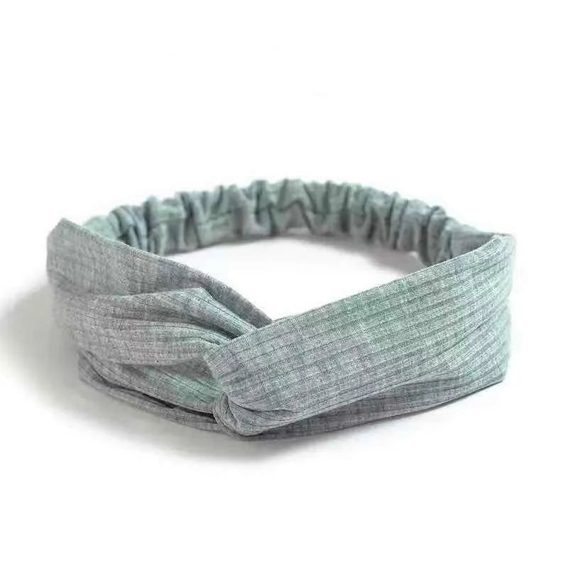 Neue Boho Frauen Weiche Solid Print Stirnbänder Vintage Kreuz Knoten Elastische Haarbänder Turban Bandanas Mädchen Haar Bands Haar Zubehör