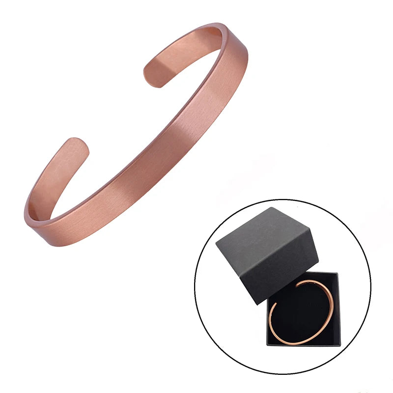Einfache Schmuck-Set Reinem Kupfer Armband Ringe Manschette Magnetische Armreifen Für Frauen Männer Arthritis Gesundheit Solide Kupfer Schmuck