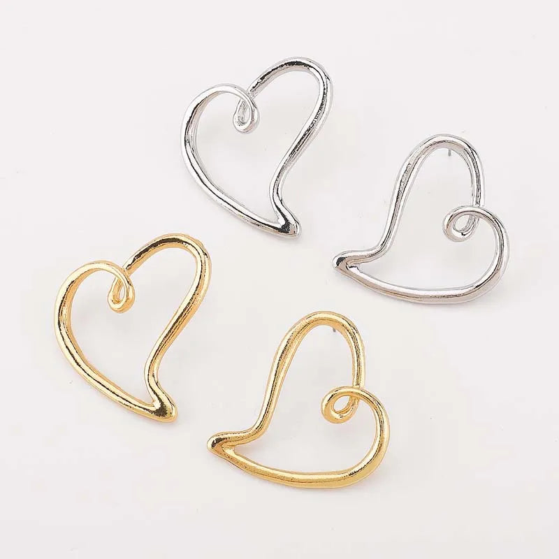Einfache Metall Hohl Herz Anhänger Halsketten Ohrringe für Frauen Mode Große Liebe Persönlichkeit Choker Halsketten Schmuck Set Geschenke