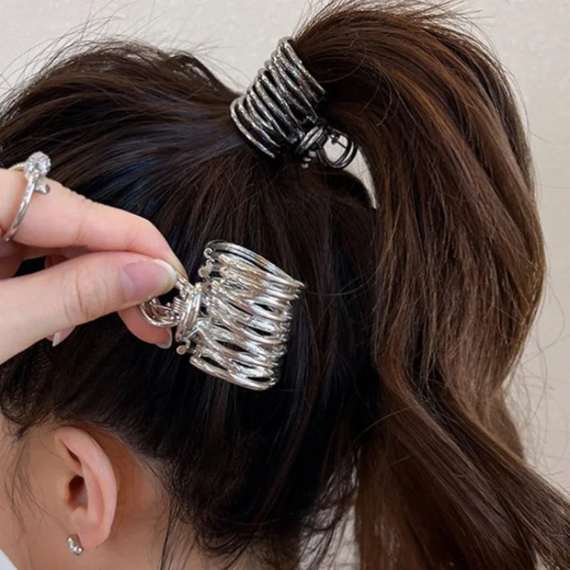 Mode Unregelmäßige Metall Haar Krallen Rutschfeste Haarnadeln Für Frauen Mädchen Hohe Pferdeschwanz Halter Haar Zubehör Clip Haar Grip Kopfbedeckungen