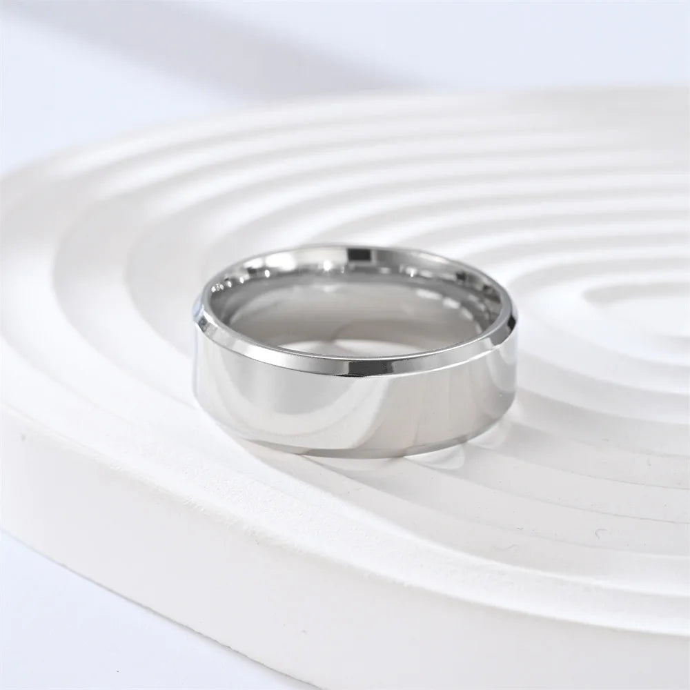 7 farben 8mm Männer Ringe Titan Edelstahl Ringe Für Männer Frauen Matt Gebürstet Hochzeit Verlobungsring Paar Schmuck geschenk