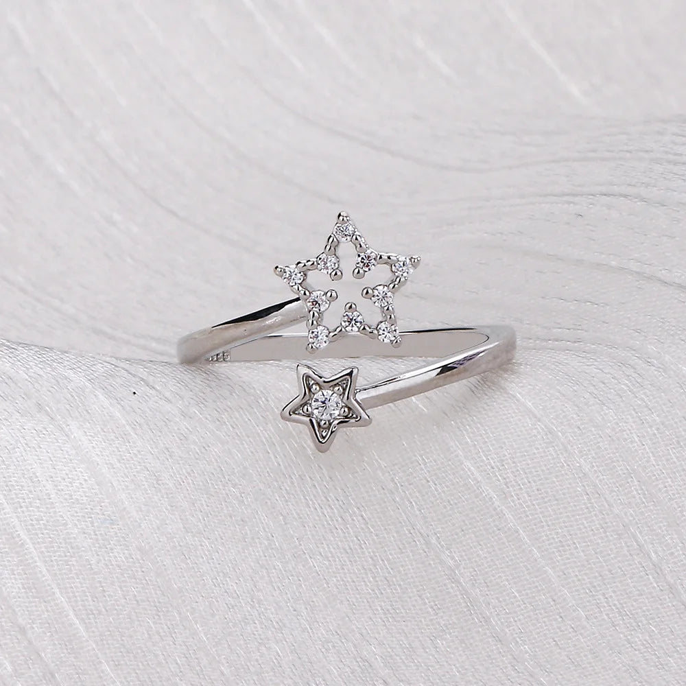 VENTFILLE 925er Silber Mondquaste Öffnung Damenmode Ins Ring