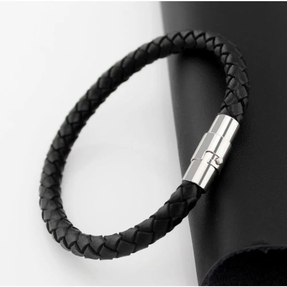 Unisex geflochtene Lederarmbänder für Männer und Frauen, verschiedene Farben, Seil-Lederarmband, Metall-Magnetverschluss, Paar-Kordel-Armband