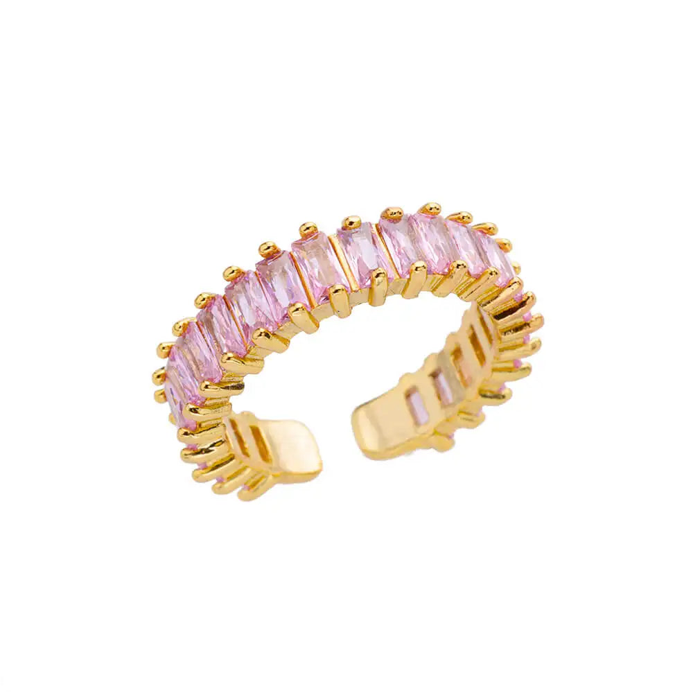 Farbige Kubikzircon Quadrat Ringe Für Frauen Männer Edelstahl Gold Farbe Kristall Hochzeit Ring Luxus Schmuck Geschenk bague femme