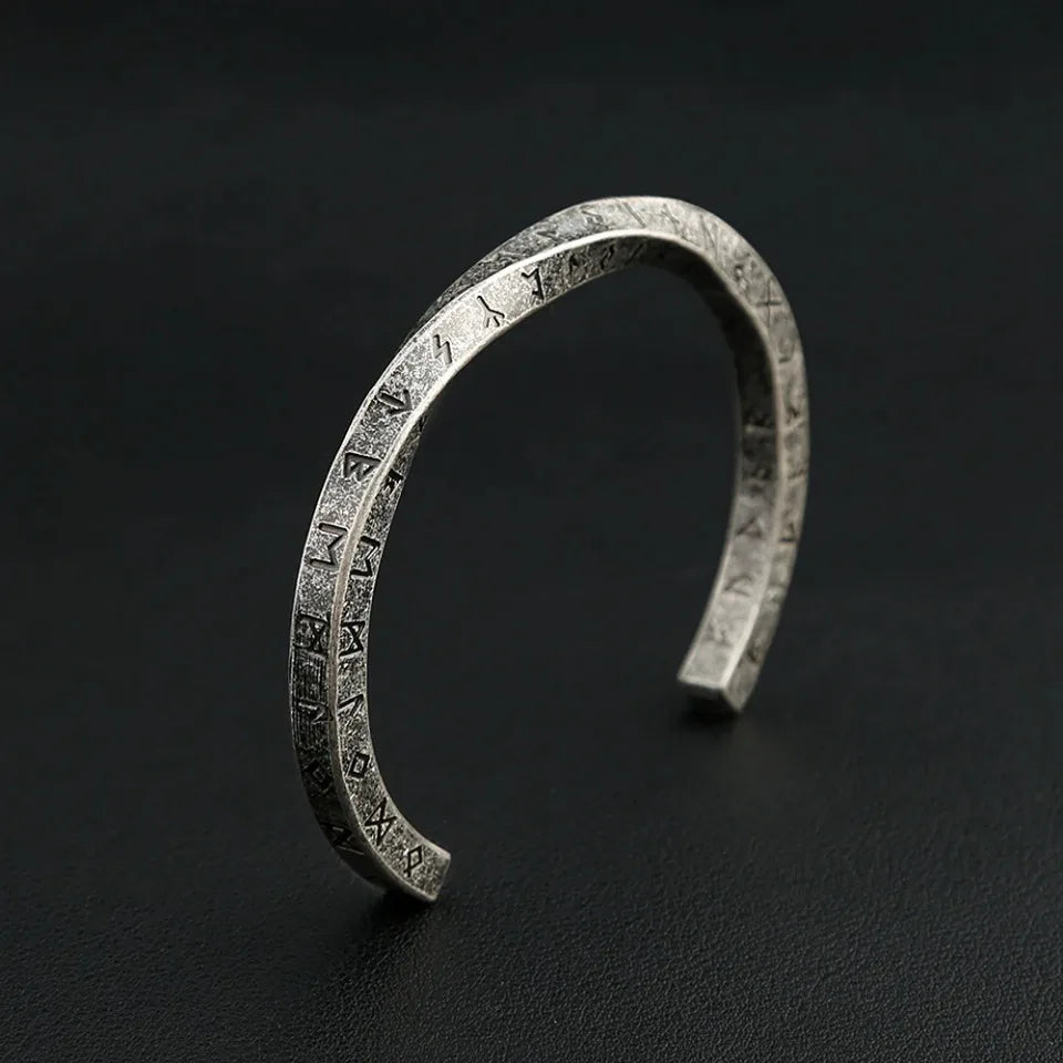 Nordic Vikings Twist Manschette Armband Punk Mode Edelstahl Viking Brief Armreifen Für Männer Vintage Partei Schmuck Dropshipping