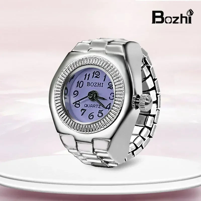 Vintage Punk Quarz Fingeruhr Ring für Frauen Männer Paar Ringe Digitale Uhren Elastische Dehnbare Finger Band Ring Schmuck Uhr