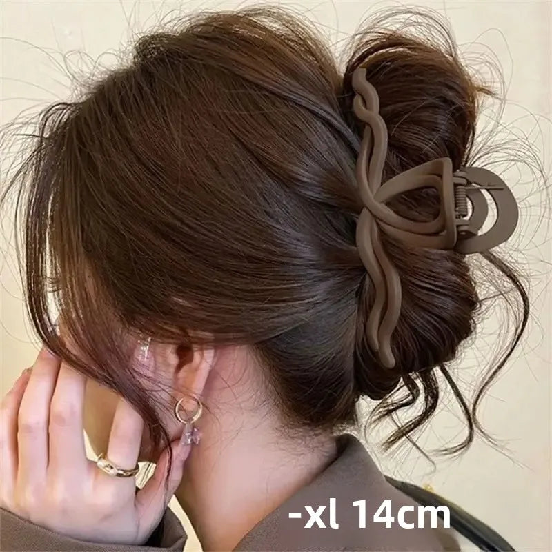 High-End Feel Schwarz 15 cm Ultra große Haarklammer Mehrzweck-Haarnadel Glatte Schleifpapierklammer Damen-Haar-Accessoires