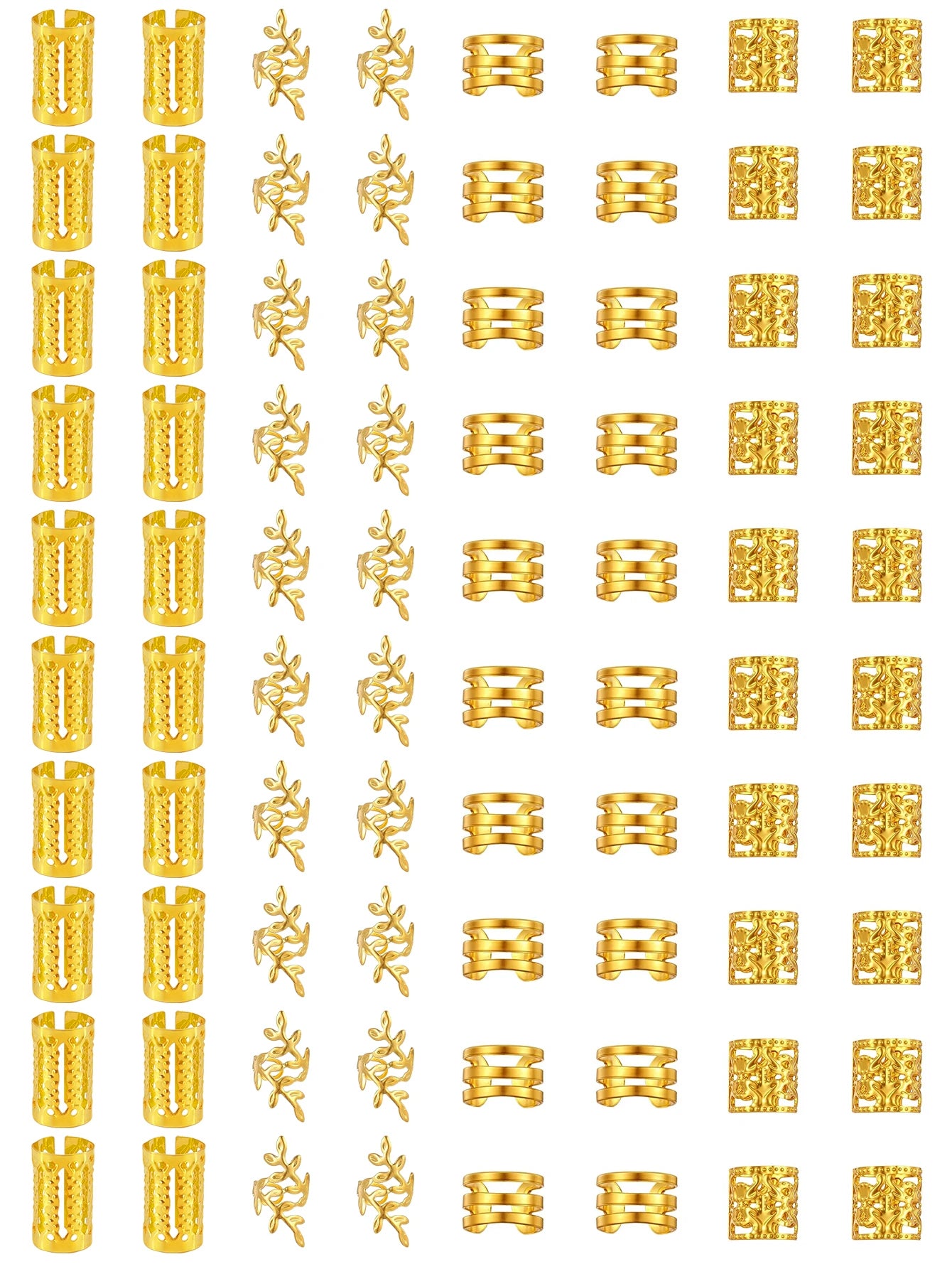 40/80PCS Elegante Aushöhlen Haar Ringe Für Frauen Mädchen DIY Haar Zubehör Loc Haar Schmuck für zöpfe