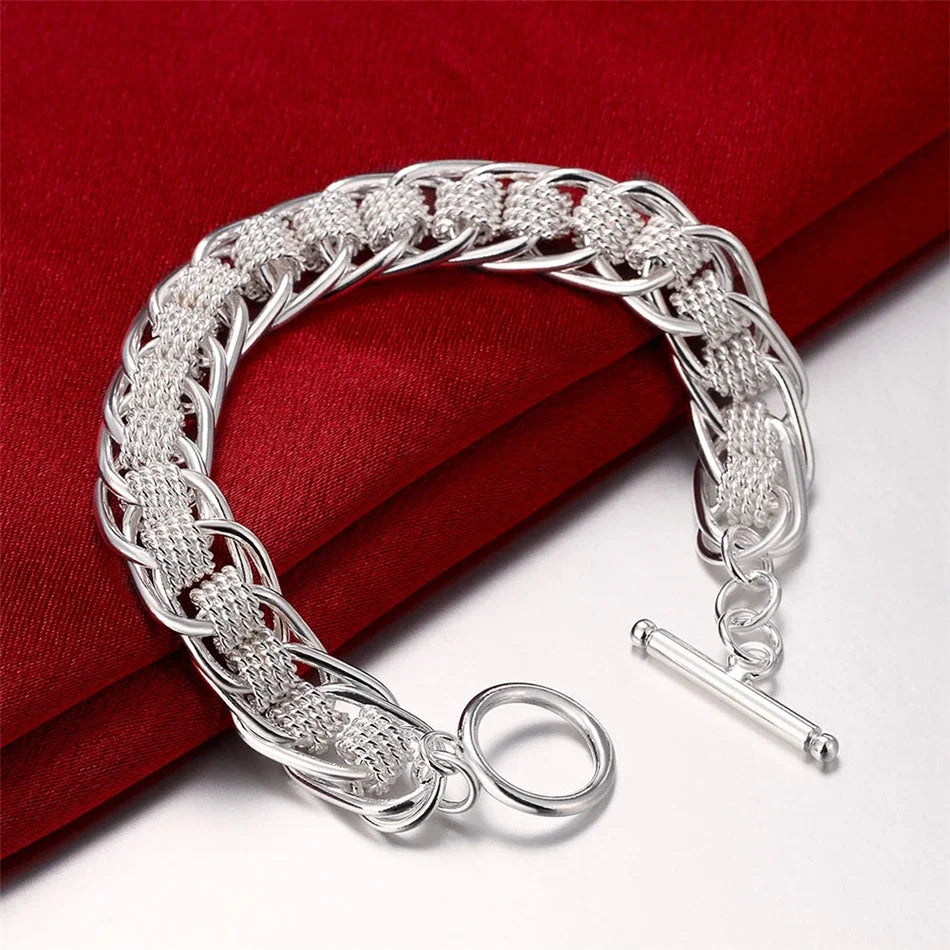 Feines 925er-Sterlingsilber, edle, schöne Kette, solides Armband für Damen und Herren, Charms, Party-Geschenk, Hochzeit, Modeschmuck, heißes Modell