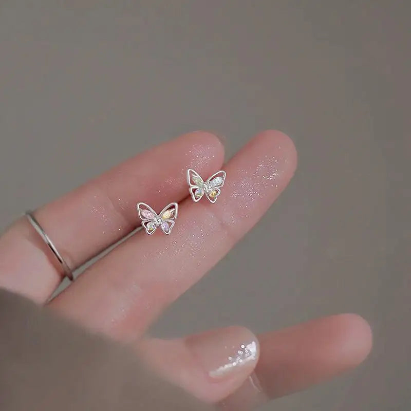 Koreanische Nette Ohr Piercing Wasser Tropfen Ohrringe für Frauen Kristall Kurze Quaste Hypoallergen Weibliche Ohrringe Partei Schmuck Brincos