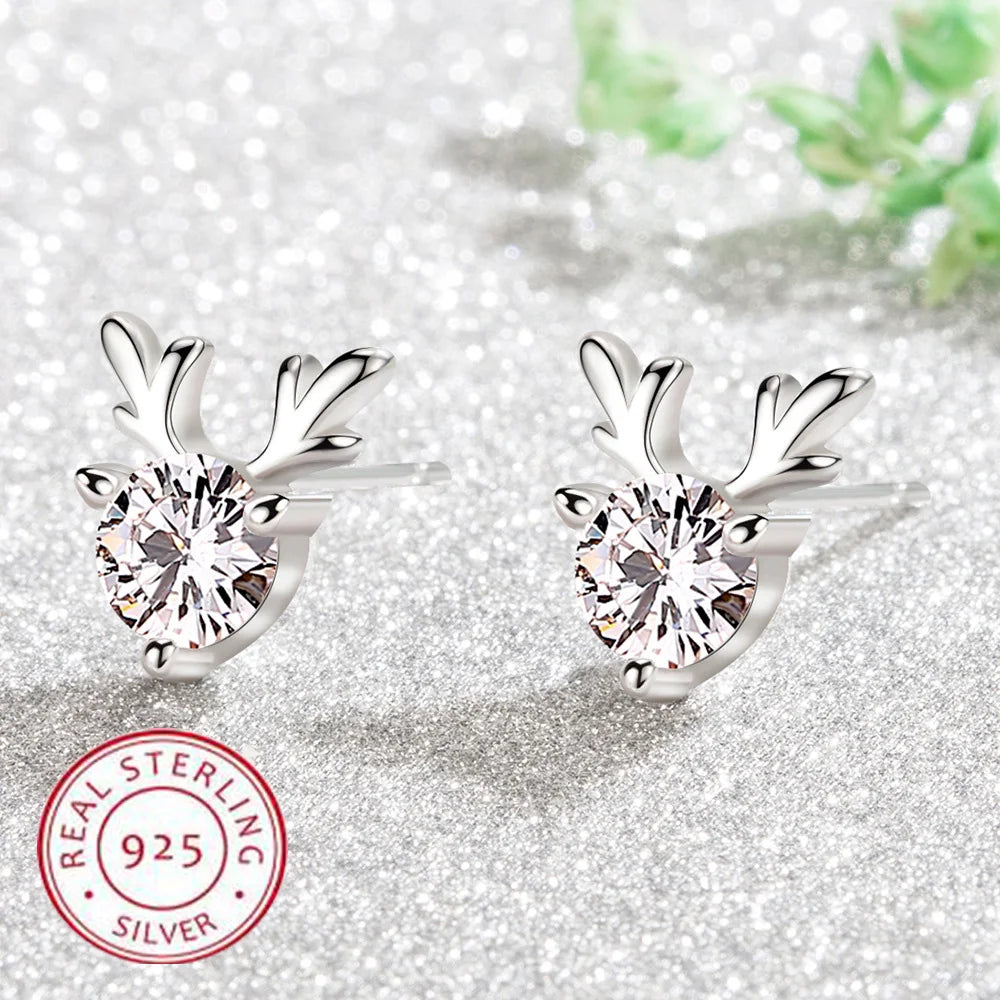 Nadelohrringe aus 925er-Sterlingsilber, modischer, hochwertiger Schmuck, zweireihiger Kristallzirkon, runder Ohrstecker