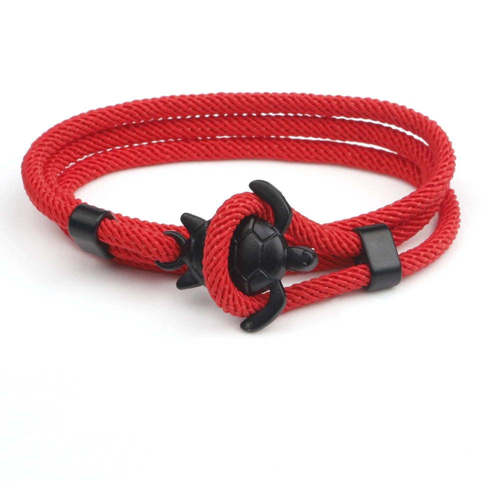 Männlich Einfache Mode Meeresschildkröte Seil Armband Hohe Qualität Milan Linie Reine Hand Stricken Armbänder Für Männer Armband Schmuck Geschenk