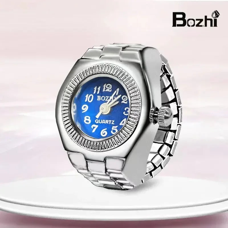 Vintage Punk Quarz Fingeruhr Ring für Frauen Männer Paar Ringe Digitale Uhren Elastische Dehnbare Finger Band Ring Schmuck Uhr