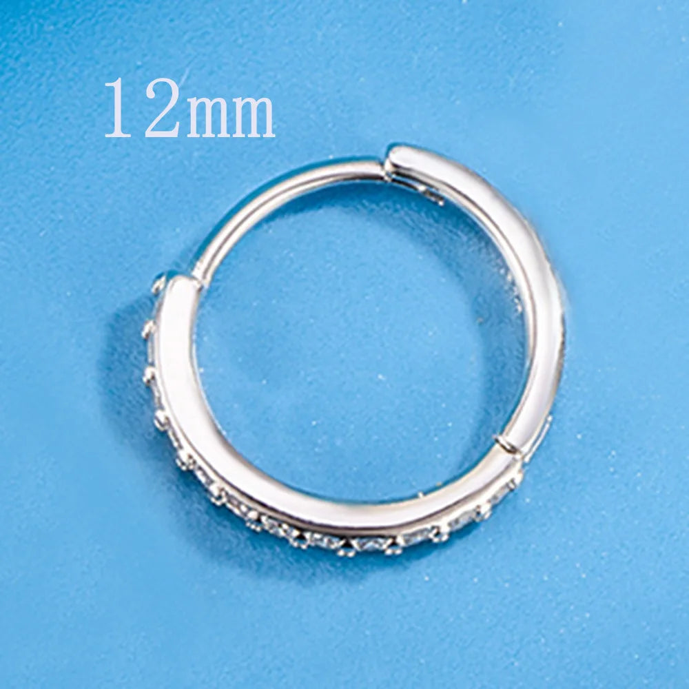 925 Sterling Silber 8/12/16/20 MM Zirkon Creolen Für Frauen Hochzeit Verlobung Luxus Schmuck Zubehör geld 925