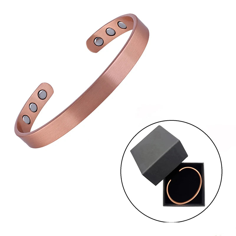 Einfache Schmuck-Set Reinem Kupfer Armband Ringe Manschette Magnetische Armreifen Für Frauen Männer Arthritis Gesundheit Solide Kupfer Schmuck