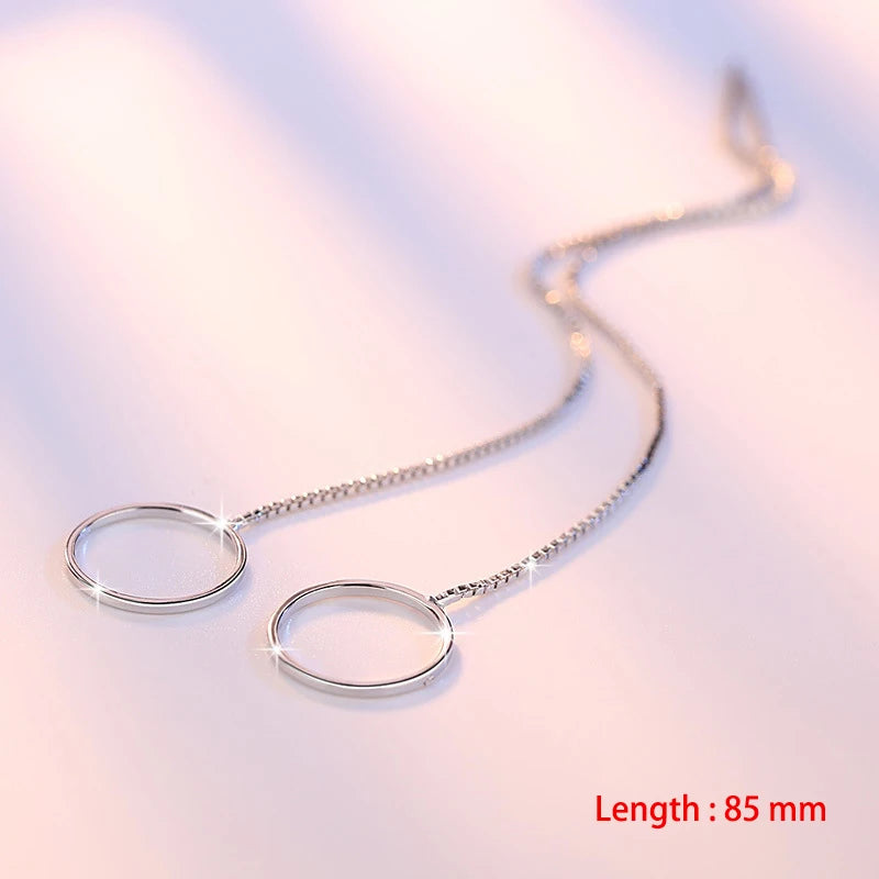 Einfache Stil Box Kette Quaste Drop Ohrringe Für Frauen Lange Baumeln Ohrring Piercing Linie Zubehör Dünne Mini Trendy Ohr Schmuck