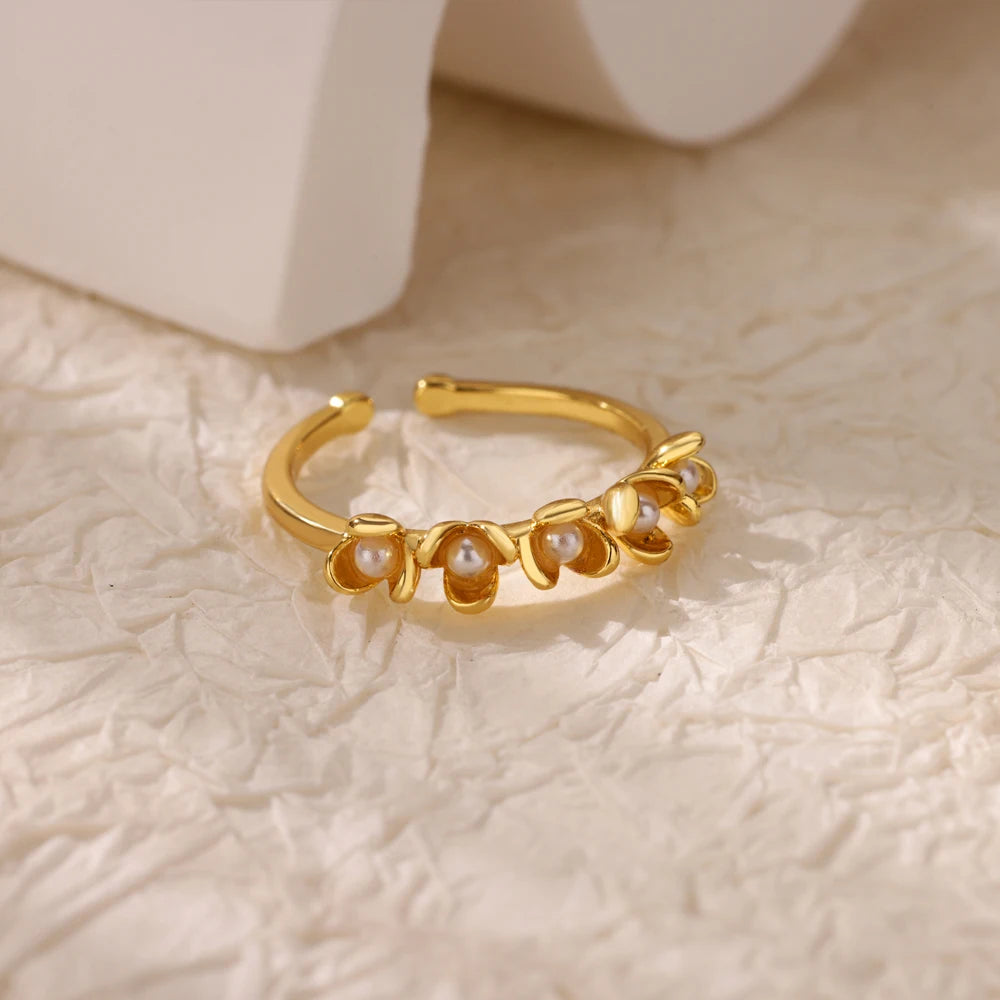 Edelstahl Zirkon Geometrische Ringe Für Frauen Luxus Bösen blick Gold Farbe Einstellbar Trendy Hochzeit Ästhetischen Jewerly Geschenk
