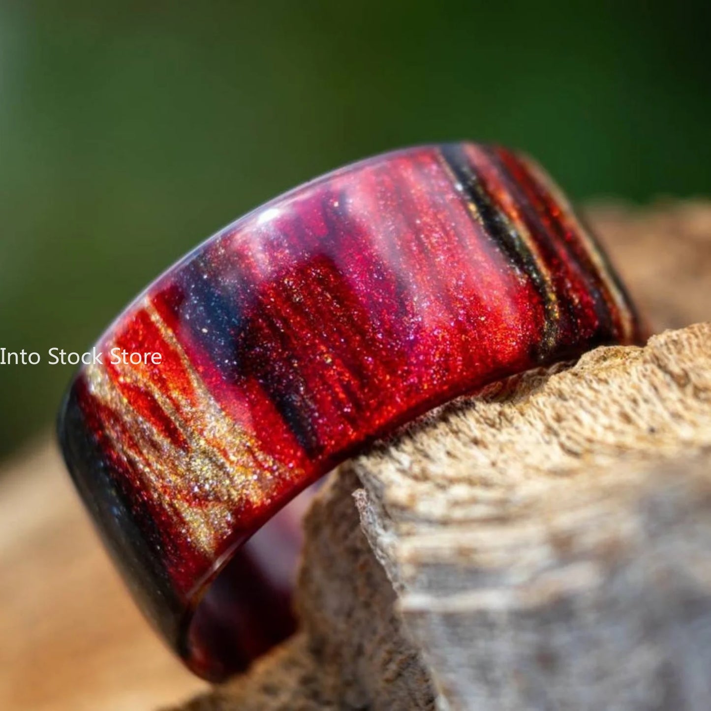 Sternenhimmel-Ring aus Acrylharz, bunter Regenbogen, Damen-Zeigefingerring, 7 Farben, Feueropal-Ringe für Frauen