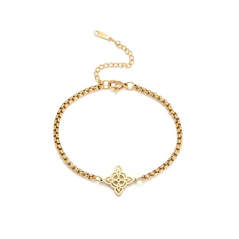 Edelstahl Hexen knoten Doppels chicht verstellbares Armband für Frauen Vintage irischen Glücks knoten Schmuck Geburtstags geschenk