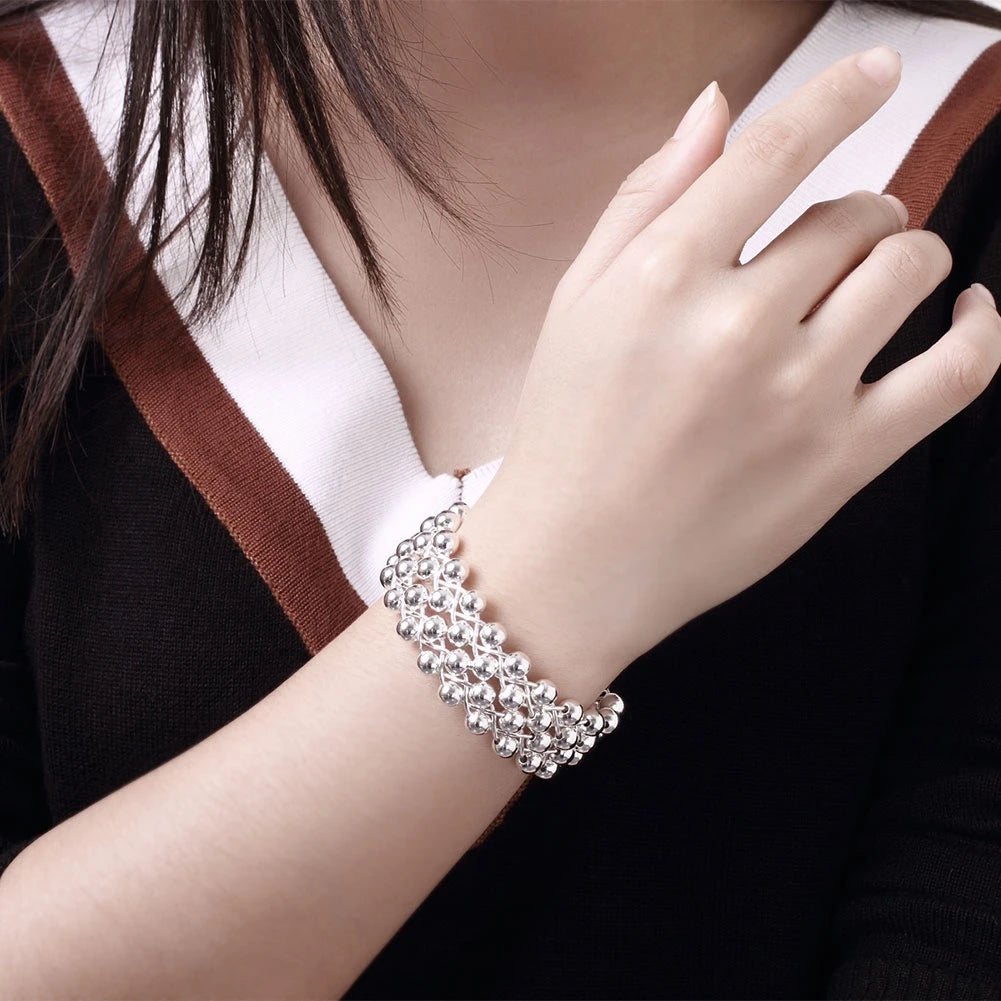 Beliebte Marken Feiner Traubenperlen-Anhänger-Armreif aus 925er-Sterlingsilber, Schmuckset, Ohrringe, Armband, Ringe, Halsketten für Frauen, Geschenke