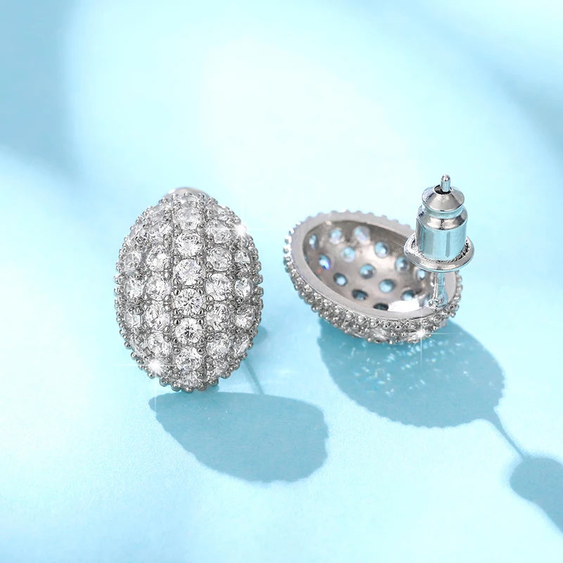 Huitan einfache geometrische geformte Zirkonia Ohrringe für Frauen Verlobung Hochzeit Trend Ohr Accessoires Ewigkeit Schmuck Geschenk