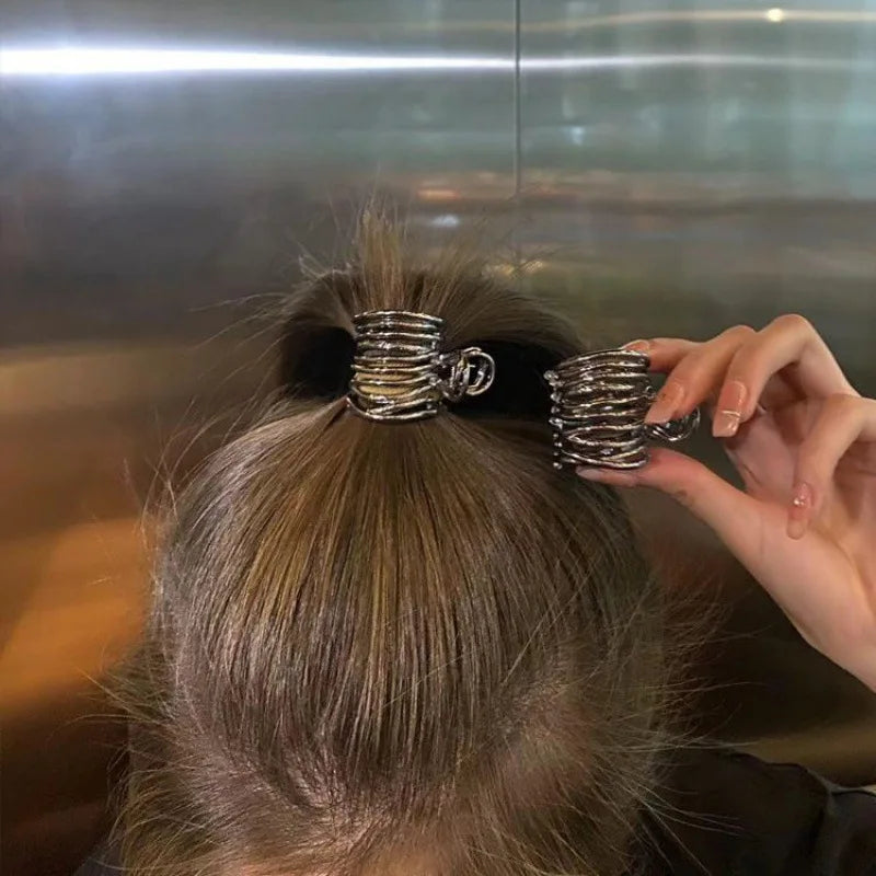 Mode Unregelmäßige Metall Haar Krallen Rutschfeste Haarnadeln Für Frauen Mädchen Hohe Pferdeschwanz Halter Haar Zubehör Clip Haar Grip Kopfbedeckungen