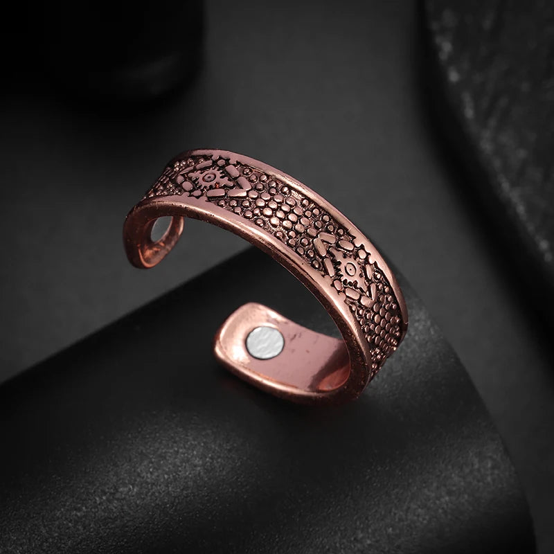 Unregelmäßiger konkaver und konvexer Kupfer ring Magnetische Energie Behandlung Gelenks chmerz ring geeignet für Frauen und Männer Schmuck