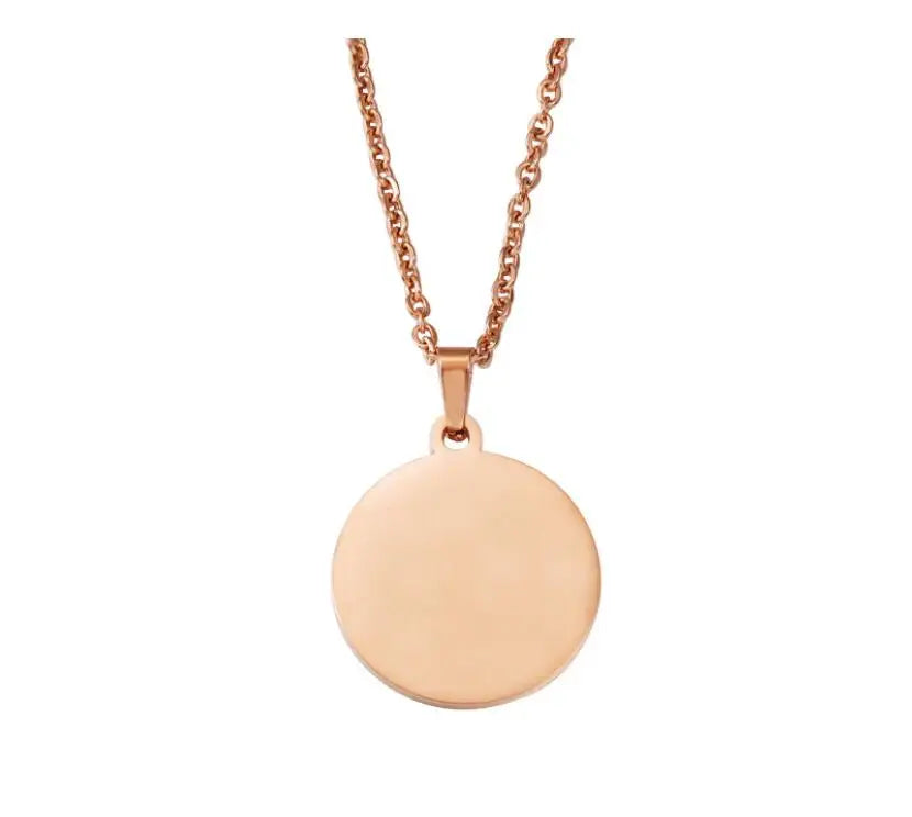 10 Stück 15–30 mm leere runde Scheiben-Anhänger-Halsketten, vergoldete Kette, Halsketten für DIY, individuelles Namenslogo, Damen- und Herrenschmuck