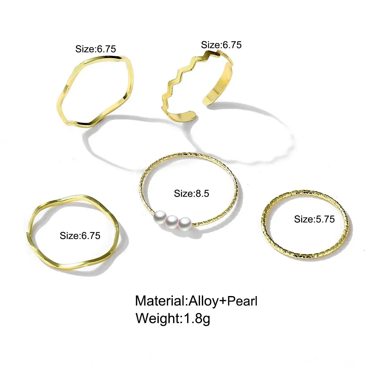 5 Teile/satz Mode Schmuck Ringe für Frauen Metall Hohl Runde Öffnung Finger Ring für Mädchen Dame Partei Schmuck Hochzeit Geschenke
