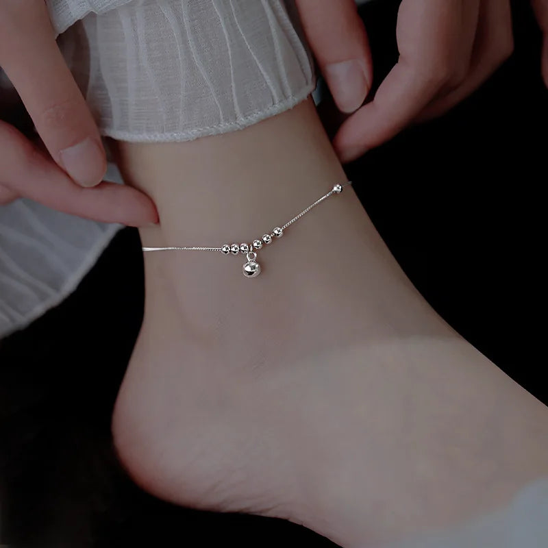 Fußkettchen aus 925er-Sterlingsilber, schillernde Kette, klare CZ, geometrisch, elegant, für Frau und Mädchen, Modeschmuck, Geschenk, Dropship-Großhandel